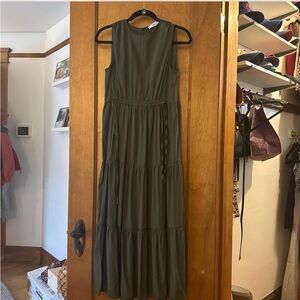 Mango Olive Green Maxi Dress